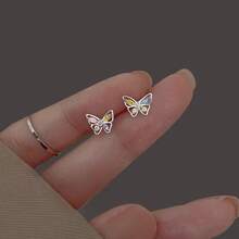 A Pair Of Hypoallergenic Stainless Steel Butterfly Studs For Daily Wear,  Viral Gift For Her