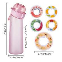 1 pièce Bouteille d'eau de 650 ml avec 1 capsule aromatique aléatoire, bouteille d'eau parfumée avec 0 sucre et 0 calorie, bouteille d'eau potable portable, idéal pour les anniversaires, Pâques, la Fête des mères, le fitness, la course, les activités en extérieur