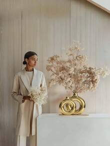 1 قطعة، خيارين للحجم، إناء سيراميك على شكل دونات ذهبي لامع، مناسب لديكور المنزل، ديكور طاولة حديث بسيط، حفل زفاف، غرفة المعيشة، رف الكتب، المكتب، مدخل المنزل، هدية عيد ميلاد، هدية عيد الميلاد، أفضل ديكور غرفة إناء زجاجي - متعدد الألوان - مشاهدة 6