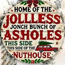 8x8 Inch Round Metal Christmas Welcome Sign - Perfect For Front Door Decor And Holiday Gift Decoration, Ideal For Room Decor, Random Hole Style - Multicolor - View 1