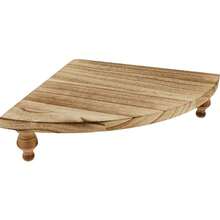 Corner Counter Wood Shelf, Rustic Pedestal Stand, Farmhouse Corner Shelves Stand, Tray Riser For Coffee Bar, Bathroom Countertop Organizer Corner, Centerpiece Display Riser For Kitchen (Wooden) - 卡其色 - 查看 1