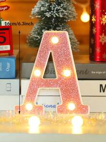 1個 16cm 創意家居裝飾 LED 粉色字母燈，室內桌面裝飾 0-9 數字燈，字母跑馬燈，婚禮求婚週年紀念生日派對裝飾字母與數字燈，女孩臥室裝飾字母燈 - 深粉紅色 - 查看 4