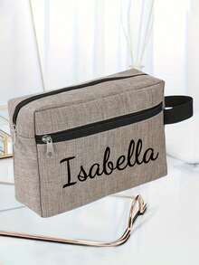 Bolsa de aseo personalizada con nombre para hombres, grande, plegable, ligera, bolsa de aseo de viaje con asa superior y cierre de cremallera de alta calidad, perfecta para artículos de aseo y afeitado esenciales, artículos de viaje duraderos...