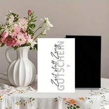 1 Stück Lustige deutsche Geburtstagskarte - "Zeit statt Zeng" - minimalistisches, modernes Design mit schwarzer Schrift - Geburtstag, Weihnachten, Halloween - Geschenk für Ehefrau, Ehemann, Freunde - elegantes Weiß und Rosa Akzente - Alltagsdekoration Büro, Feiertags-Grußkarte - Mehrfarbig - Übersicht 10