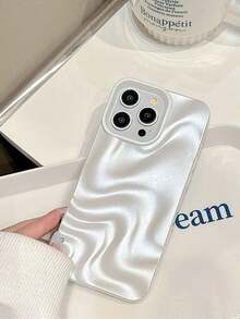 Premium Minimalist Faux Pearl White 3D Wave Pattern Phone Case Compatible With IPhone 17 Pro Max/17 Pro/17 Air/17/16 Pro Max/16/16 Pro/16 Plus/15/15 Pro Max/15 Pro/11/12/13/14 Pro Max/11 Pro/11 Pro Max/12 Pro/12 Pro Max/13 Pro/13 Pro Max/14 Pro/14 Pro Max/16 Pro Max/16/16 Pro/16 Plus/12 Mini/13 Mini/16E, Soft Shell, Minimalist & Creative