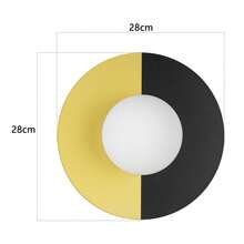 壁灯 室内壁灯 卧室 - 卧室灯 黑金复古壁灯 玻璃和金属 现代设计 E14 圆形楼梯灯 适用于门厅 床 走廊（无灯泡） - 圓款 - 查看 8