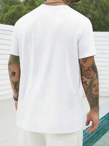 1pc West Funny Meme Looks Like Im Laughing Graphic Print Casual Crew Neck T-Shirt For Men's, Men's Clothes, Summer Outfits, Streetwear Tops, Comfortable Fit Graphic Tees, Daily Wear Clothes, School Wear, Gift For Boyfriend,Perfect For Spring/Summer Single Wear Or Layering, Ideal For Travel & Sports - 白色 - 查看 6