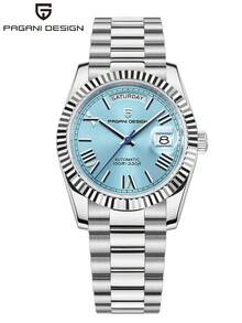 PAGANI DESIGN Men's Watch New Rose Gold DD36 Mechanical Automatic Sapphire Crystal Waterproof 316L Stainless Steel Watch For Men PD-1752 - Bạc băng xanh - Xem 1