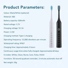 Hailicare Cepillo de dientes eléctrico recargable para adultos con temporizador inteligente de 2 minutos, 6 modos de limpieza profunda, 4 cabezales de cepillo y 60 días de duración de la batería para el cuidado oral - Multicolor - Ver 10
