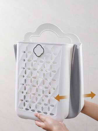 1 个可折叠储物篮，节省空间，便携式壁挂式伸缩储物篮，可挂在墙上或放在地板上。非常适合存放玩具、蔬菜、零食、洗衣、杂物等。