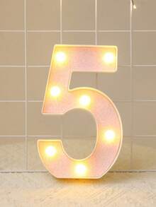 粉色LED字母数字灯,闪亮字母数字发光标志,字母A-Z,数字0-9,仙女灯,爱心,电池供电灯,最佳礼物,适合圣诞节装饰、房间装饰、卧室装饰、生日装饰、派对装饰、婚礼装饰、情人节装饰、墙面装饰和周年纪念派对,发光气球架数码相框。 - 粉色 - 查看 52