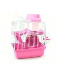 双层仓鼠别墅/栖息地，带城堡设计 - 粉色 - 查看 9