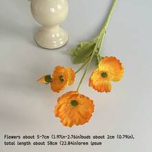 1PC Poppy Flower Simulation Flower Home Decoration Silk Flower Plush Pole Simulation Flower Ornament Hand-Held Flower Party Decoration Wedding Decoration Restaurant Table Simulation Flower Decoration Artificial Flower Branches Including Iron Wire Can Be Folded - Multicolor - View 14