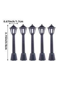 5pcs Mini Micro Christmas Street Light Models For Indoor And Outdoor Decoration Micro Landscape Garden Lighting Accessories, Creative Ornaments For Holiday Home Decoration And Scene Design ﻿ Christmas Decorations Room Decor Winter