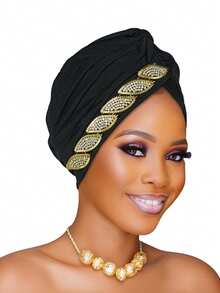 1件亮片派对帽头巾，非洲传统帽，南美帽，西瓜帽，节日帽，镶钻帽，休闲帽，适合派对、节日、送礼，也可作睡帽或睡帽。 - 彩色 - 查看 17