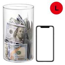 Clear Piggy Bank, Acrylic Piggy Bank For Adults Must Break To Open, Unopenable Money Saving Box For Boys Girls Women Men Birthday Gift - 透明圓柱體 - 查看 13