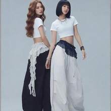 1 件闪亮爵士舞新款弗拉门戈荷叶边裙，街舞品牌飘逸流苏分层腰带，肚皮舞配饰美式臀部围巾，性感迷你裙适合舞台表演，适合夜总会、迪斯科、节日、派对、晚礼服配饰 - 彩色 - 查看 7