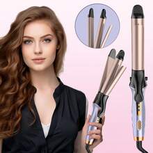 Rizador De Pelo Portátil Multifuncional 2 En 1 Liso Y Rizado - Rosa vieja - Ver 1