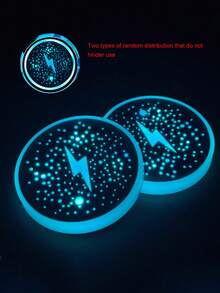 2 件车载 LED 发光杯托垫，7 色变色 USB 充电防滑杯垫，直径约 6.8 厘米/2.68 英寸，适用于 6.8 厘米以内的杯托 - 白色 - 查看 6