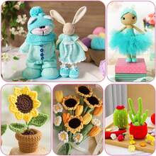 1/3包 50克 4股钩针线，带记号扣的钩针线，初学者钩针套装，多包装编织线，优质腈纶线，柔软钩针线，DIY工艺品，围巾（配饰颜色随机）