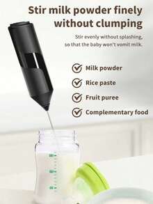 1 Set Handheld Milk Frother With 2 Detachable Milk Frother Heads, Powerful Milk Frother