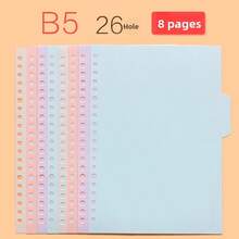 8pcs/Set Loose Leaf Divider Pages, Colored Separation Sheets For Notebooks, Diaries, Planners - Pink, Purple, Green, Blue - Learning Supplies, Back To School, Office Stationery, Birthday, Thanksgiving Gifts, School Prizes And Rewards