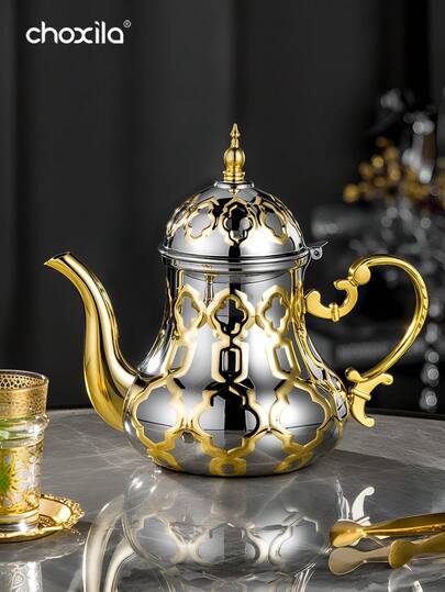 choxila 1pc Stainless Steel Kettles, Large-Capacity Coffee POTS, Saudi Arabian Kettles, Moroccan Kettles, Festival Gift Items, Household Teapots
