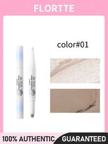 FLORTTE Glass Sea Series Dual-Ended Highlighter & Contour Stick, 0.98g + 0.3g - 01#Pearl Reef - View 1