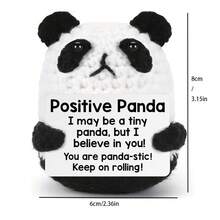 1件男女迷你熊猫生日礼物，青少年子女返校礼物，大学生开学第一天礼物，钩针动物情感鼓励和支持，手工熊猫。 - 彩色 - 查看 9