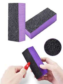 JEARLYU 1 pièce/3 pièces/10 pièces/20 pièces Bloc de polissage pour ongles, grains moyen/fin 100/180 pour finition des ongles en acrylique et vernis gel, kit de polissage professionnel 3 voies pour manucure et pédicure