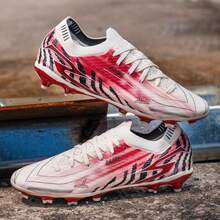 Men's Soccer Shoes Low-Top Soccer Shoes Outdoor Breathable Athletic Professional Spikes Youth Boys Football Shoes Unisex - Red - View 5