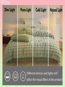 3pcs Light Green Bedding Set - 1 Duvet Cover & 2 Pillowcases, Soft & Comfortable Home Textile, Multiple Colors Available, Suitable For Dorm, Bedroom, Simple & Fashionable Home Decor, Machine Washable, No Filler - Plush Faux Fur Duvet Cover Set, Fuzzy Duvet Cover Set, 1 Zippered Duvet Cover & 2 Pillowcases, Comforter Not Included, Twin, Full, King, Queen Size, Back To School Bedding - Pastel Green - View 7