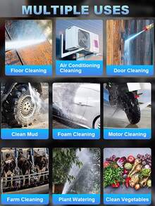 Cordless High Pressure Washer, Portable Power Washer, Handheld High Pressure Car Wash Gun With Foam Sprayer, With Rechargeable 6.0Ah Battery, 5 Meter Hose, Pressure 1.2MPA, For Car, Floor, Yard Cleaning And Watering