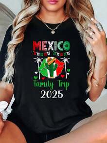 Viaje familiar a México 2025, vacaciones en México, camiseta de viaje familiar a México - Negro - Ver 1