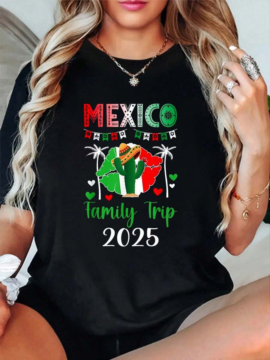 Viaje familiar a México 2025, vacaciones en México, camiseta de viaje familiar a México - Negro - Ver 1