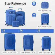 20-Inch ABS Hard Shell Suitcase With Diamond Pattern - Navy Blue - Blue - View 3