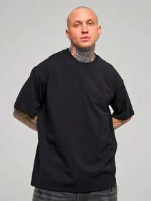 Kit 2 Peças Camisetas Masculinas Camisas Premium Oversized Camisetão Academia Treino Casual Lazer Festa Coruja e Dados Coloridos - Preto/Pink - Visão 2