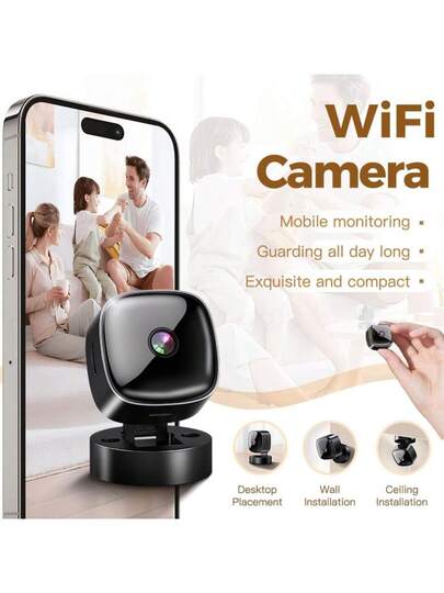 Small Wireless WiFi Camera Hidden Spy Security Cameras,Mini Nanny Cam Slimme Home, Pet Dog Baby Indoor Outdoor 1080P Remote Portable, Phone APP Room