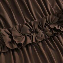 Victorian Ruffle Fabric Shower Curtain, Vintage Handcrafted Bow Tie Bath Curtain For Master Bathroom, Ruched Microfiber Bathroom Curtain With 12 Buttonholes, 72" W X 72" H