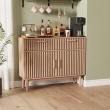 Mueble de cocina, cómoda con 4 puertas, aparador 100x35x80 cm, cómoda estrecha, aparador, mueble para salón dormitorio