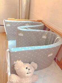 1pc Baby & Kids Bed Rail Guard, All Season Crib Bumper, Removable & Washable Bed Safety Guard, Prevent Falls & Crush, Suitable For Girls & Boys, Holiday Gift