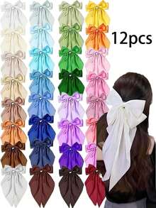 12 buc cleme de păr cu fundă de culoare aleatorie, cleme de păr vintage mari, cleme de păr elegante din metal la modă, accesorii de păr, pachet valoros, potrivite pentru petrecere de ziua de naștere, ținute la modă și purtare zilnică, cleme de păr, accesorii de păr, cleme cu gheare, gheare de păr, ace de păr, cleme de păr - Multicolor - Vizualizare 11