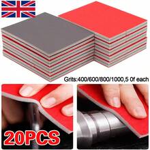 20 Pcs Sanding Pads Paper For Body Car Round Fine Sandpaper - Red - View 1