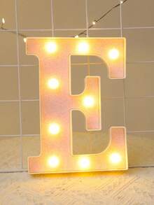 粉色LED字母数字灯,闪亮字母数字发光标志,字母A-Z,数字0-9,仙女灯,爱心,电池供电灯,最佳礼物,适合圣诞节装饰、房间装饰、卧室装饰、生日装饰、派对装饰、婚礼装饰、情人节装饰、墙面装饰和周年纪念派对,发光气球架数码相框。 - 粉色 - 查看 50