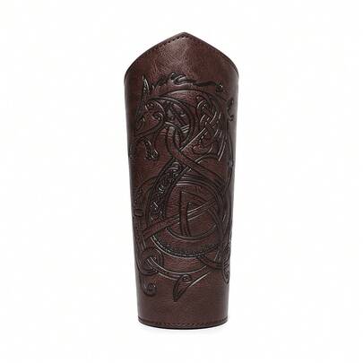 1 pièce/set Gantelets d'armure en faux cuir, protège-poignets médiévaux, brassards de bras vikings, accessoires de LARP, bracelet de poignet, manchette de bras pour hommes, Halloween