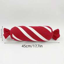 1 件柔软毛绒可爱绿色圣诞拐杖糖装饰枕头、节日家居装饰垫 - 綠色 - 查看 8