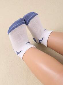 20/10/5 双随机款婴儿恐龙/条纹/裸色提花图案中筒袜，可爱休闲中筒袜，适合男婴，完美适合 0-3 岁幼儿 - 彩色 - 查看 3