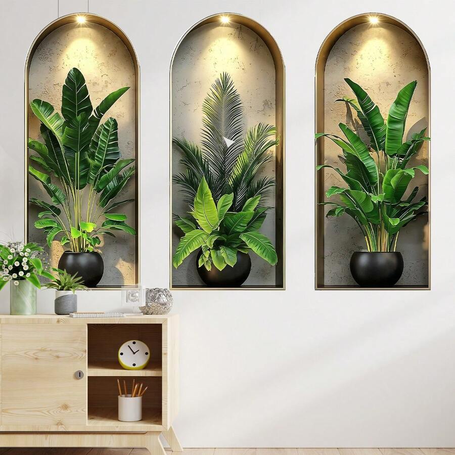 3pcs Set Nordic Green Plant Theme Faux Arch Window Stickers. Self-Adhesive Removable Decorative Decals, Suitable For Christmas, Halloween, Thanksgiving, Valentine's Day, Spring Festival, Easter, New Year, Independence Day And Other Holidays, Applicable To Party, Office, Home, Living Room, Bedroom, Bathroom, Kitchen, Garden, Room, House And Other Scenarios, Applicable To Party, Office, Home, Living Room, Bedroom, Bathroom, Kitchen, Garden, Room, House And Other Room Decorations Christmas Decoration XMAS Decor Christmas Tree Gift Decor Thanksgiving Wedding Home Decor Home Decor Fall Decor Autumn Decor Birthday Decorations For Gifts Party Supplies Indoor Holiday Festival Decor Halloween Decor Wall Decor Halloween Ornaments Christmas Decoration XMAS Decor Christmas Tree Gift Decor Thanksgiving Wedding Home Decor Home Decor Fall Decor Autumn Decor Birthday Decorations For Gifts Party Supplies Indoor Holiday Festival Decor Halloween Decor Wall Decor Halloween Ornaments