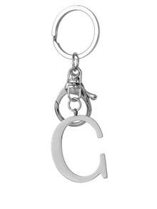 1pc Elegant Silver Letter Keychain, A-Z Alphabet Pendant, Fashionable Alloy Key Chain, Can Be Hung On Bags Or Car Keys, Perfect Accessory For Daily Use, Also A Great Gift For Couples, Friends And Family - Multicolor - View 32