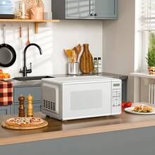 Mainstays 0.7 Cu Ft Countertop Microwave Oven, 700 Watts, White, Child Safety Lock